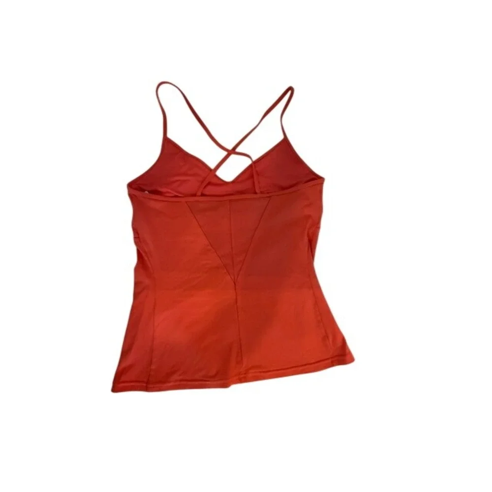 Alo Yoga Coral Spaghetti Strap Tank Top V-Neck Mesh Inset Women's Size L